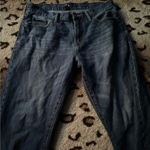 dark blue gap jeans straight leg semi baggy